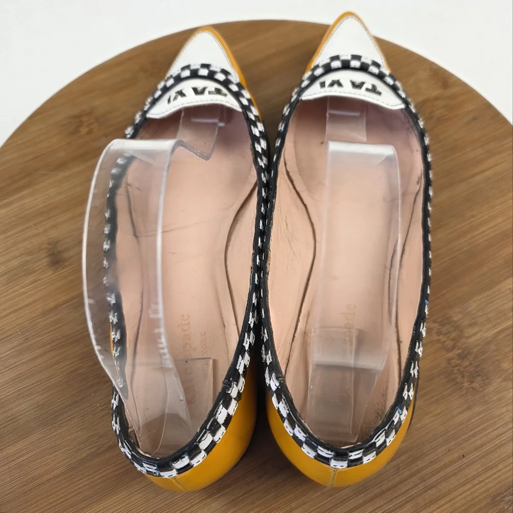 Kate Spade Yellow and White Taxi Flats - Picture 7 of 14